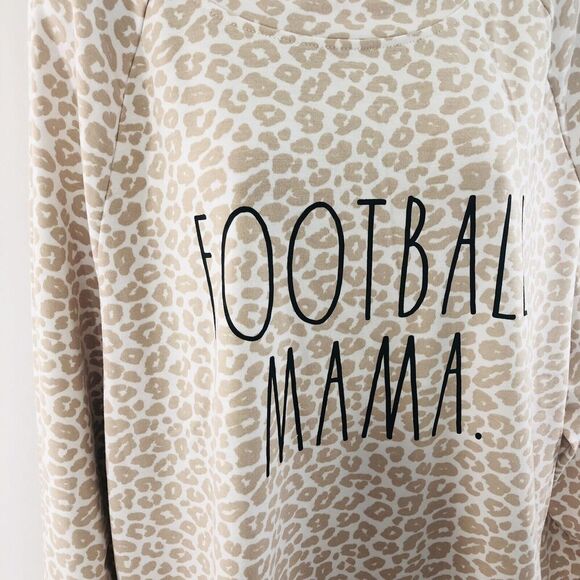 NWT RAE DUNN Womens FOOTBALL MAMA Sweatshirt Top Leopard Print Plus Size 2X - Picture 3 of 11
